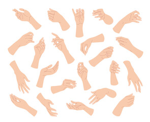Simple Woman Hands in Various Positions