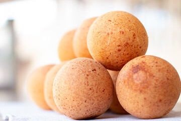 Delicious and crunchy fritters ready to eat. christmas fritters served. copy space food. delicious latin food in close-up.