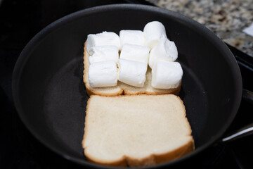 Delicious home made banana and 
Marshmallow sandwich