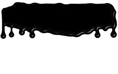 上から下に垂れる黒いペンキ（インク）