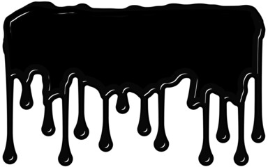 上から下に垂れる黒いペンキ（インク）
