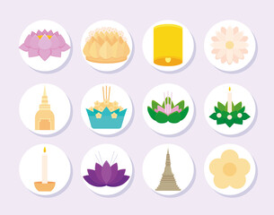 twelve loy krathong items
