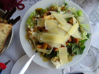 salad with cheese and lettuce