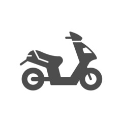 Modern scooter or moped glyph icon
