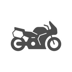 Sport touring motorcycle glyph icon