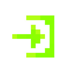 Entrance pixel icon. Podcast 8-bit vector illustration.