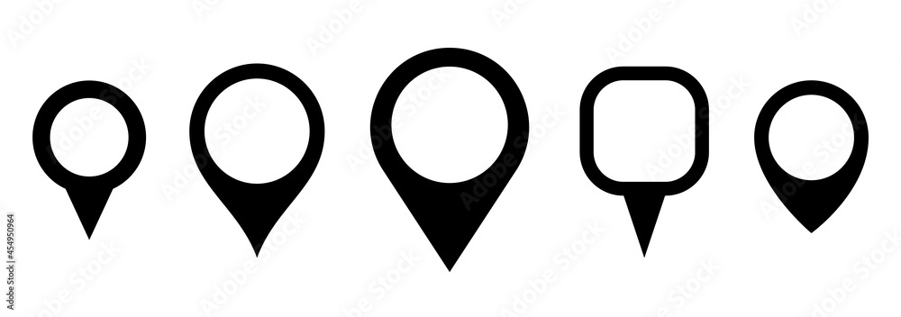 Poster map pin icons set. location pin simple vector icon. modern map pointer symbols isolated. vector illu