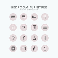 Bedroom Furniture Line Icon