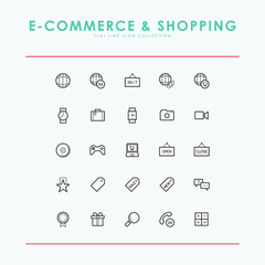 E Commerce and Online Shopping Line Icon