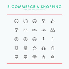 E Commerce and Online Shopping Line Icon