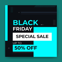 Black Friday sale banner design template, Black Friday social media post design
