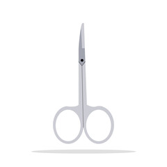 Nail scissors in flat style . Isolated icon. Flat vector illustration. White background. 