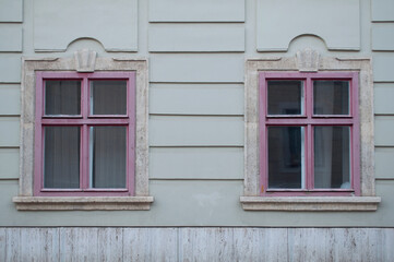 Pink Windows of Budapest Old Town, Hungary