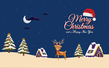 Merry Christmas and a Happy New Year Card Xmas