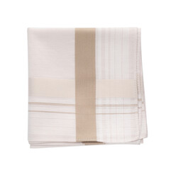 Stylish handkerchief isolated on white, top view