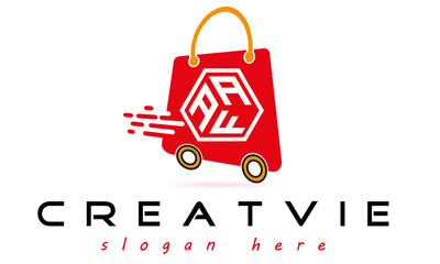 e-Commerce geometric monogram AAF letter  logo  design vector, business logo, icon shape logo, stylish logo template