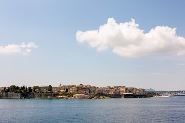 Fototapeta premium The historic town of Corfu island, Greece, as seen from the sea