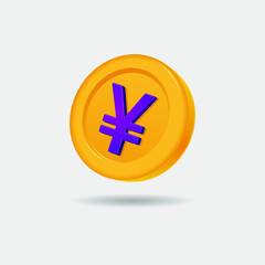 Obraz premium 3D icon of yuan coin