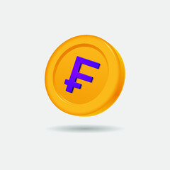 Obraz premium 3D icon of Burundi Franc coin