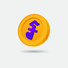 3D icon of Riel coin