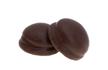 chocolate cookie with souffle isolated