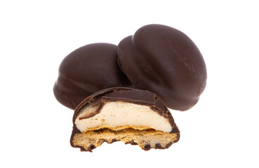 chocolate cookie with souffle isolated