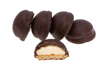 chocolate cookie with souffle isolated