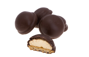 chocolate cookie with souffle isolated