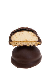chocolate cookie with souffle isolated