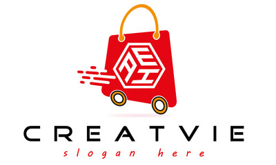 e-Commerce monogram AEH letter  logo  design vector, business logo, icon shape logo, stylish logo template