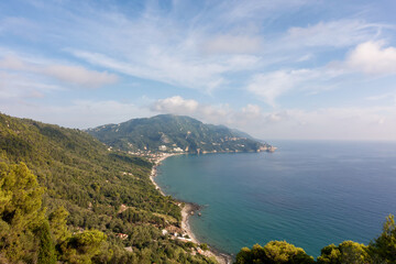 Fototapeta na wymiar Amazing view to Agios Gordios beach in Corfu island, Greece 