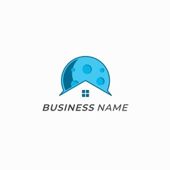 logo creative design roof and moon