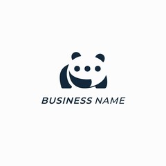 design logo bubble chat and panda