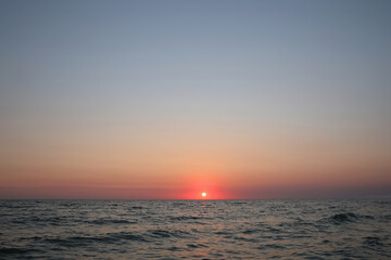 Picturesque view of beautiful sea at sunset