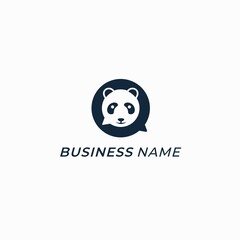 design logo combination chatting and panda