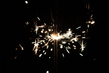 sparkler on black background