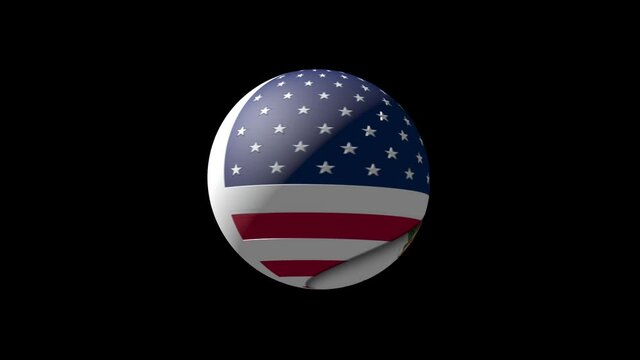 Illinois and United Stats of America 3D Ball Flag - 3D rotation
