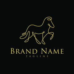 luxury line art horse logo