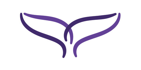 Whale tail. The fish logo. Vector illustration.