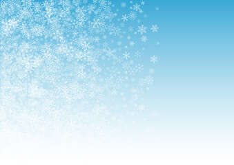 Gray Snow Vector Blue Background. New Snowflake