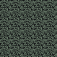 Vector seamless pattern from branches and leaves.