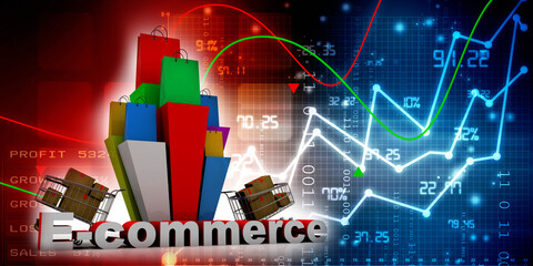 3d rendering E-commerce 