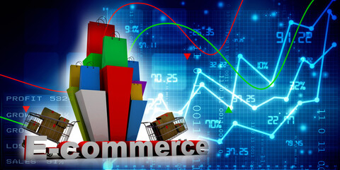 3d rendering E-commerce 