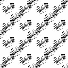 Vector Brush Seamless Pattern Grange Minimalist Geometric Design in Black Color. Modern Grung Collage Background for kids fabric and textile