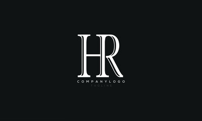 HR, RH, Abstract initial monogram letter alphabet logo design