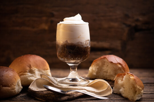 Typical Sicilian Coffee Granita With Cream