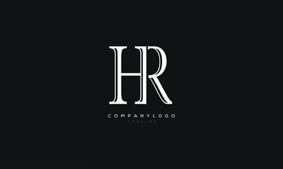 HR, RH, Abstract initial monogram letter alphabet logo design