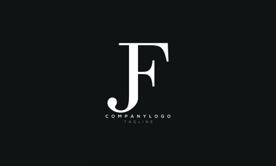 JF, FJ, Abstract initial monogram letter alphabet logo design