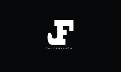 JF, FJ, Abstract initial monogram letter alphabet logo design