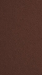 Fototapeta premium The surface of dark brown cardboard. Paper texture with cellulose fibers. Vertical cafe noir color background. Paperboard mobile phone wallpaper. Textured graceful backdrop. Top-down. Macro